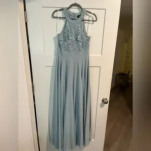 blue dress for baby girl BABARONI Sweetheart Neck Spaghetti Straps Chiffon Dresses with Slit White, White / US0 main image 0